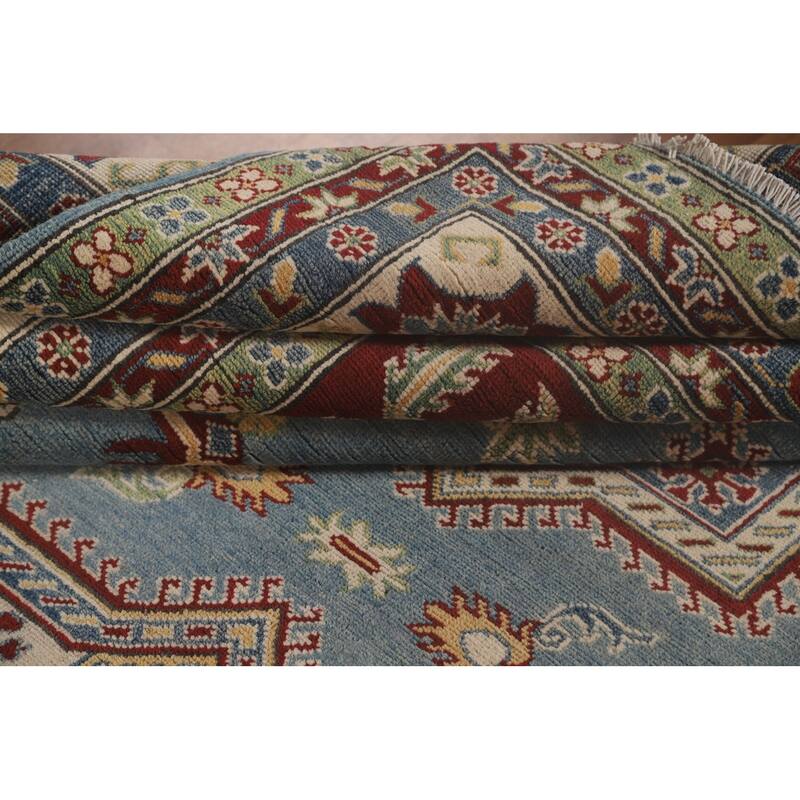 Light Blue Kazak Rug Handmade Traditional Oriental Wool Carpet - 8'3"x 11'5"