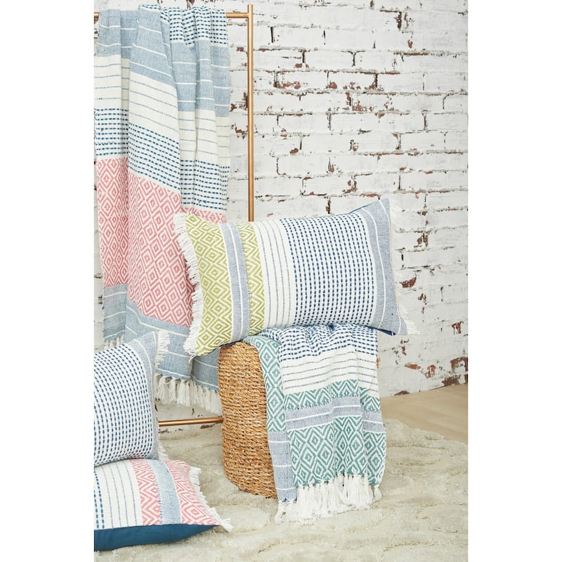 50" x 60" Berkley Surf Woven Handcrafted Accent Throw Blanket w/ Fringe