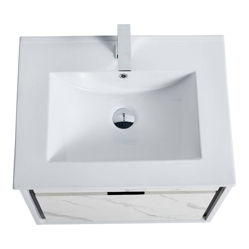 Fine Fixtures - Wall Mount Bathroom Vanity And Sink, Knob Free Design - Alpine Collection -
