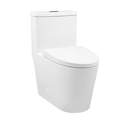 Antibes One Piece Elongated Dual Flush Toilet With 0.95/1.26 Gpf - 27.4" x 16.15" 16.05"