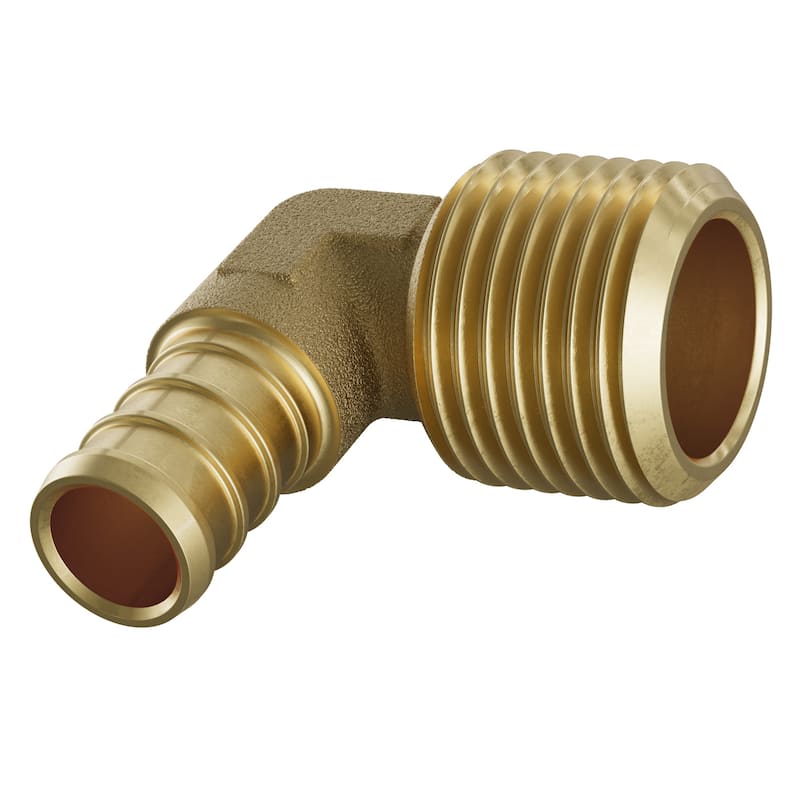 Jones Stephens C76013LF 1/2" MIP Metal PEX 90° Elbow - Brass