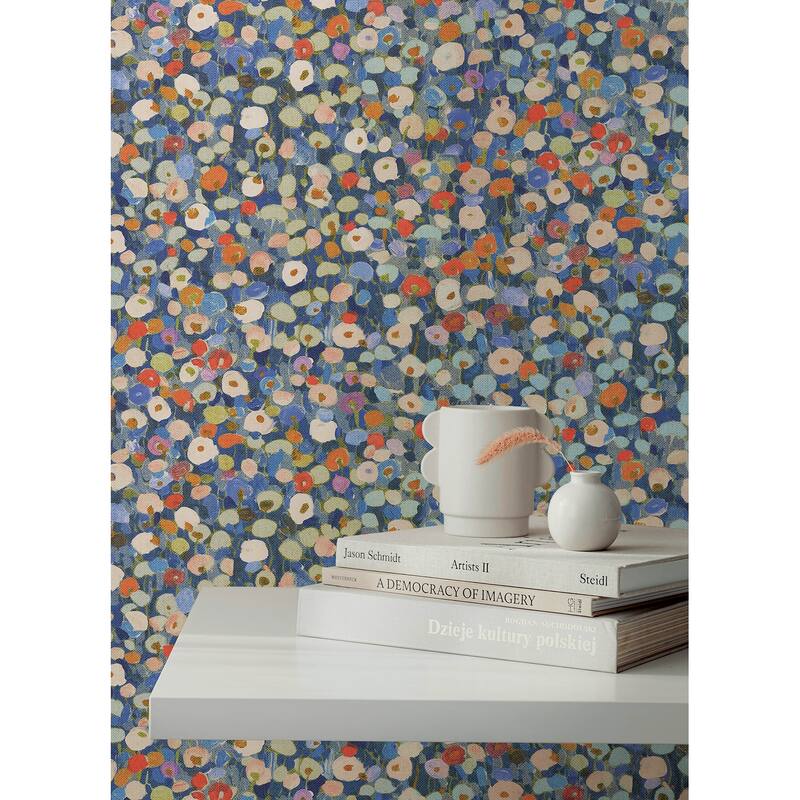 A-Street Prints Prato Blue Petite Floral Wallpaper