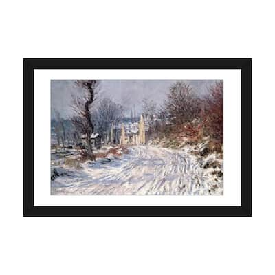 iCanvas "The Road to Giverny, Winter, 1885" by Claude Monet