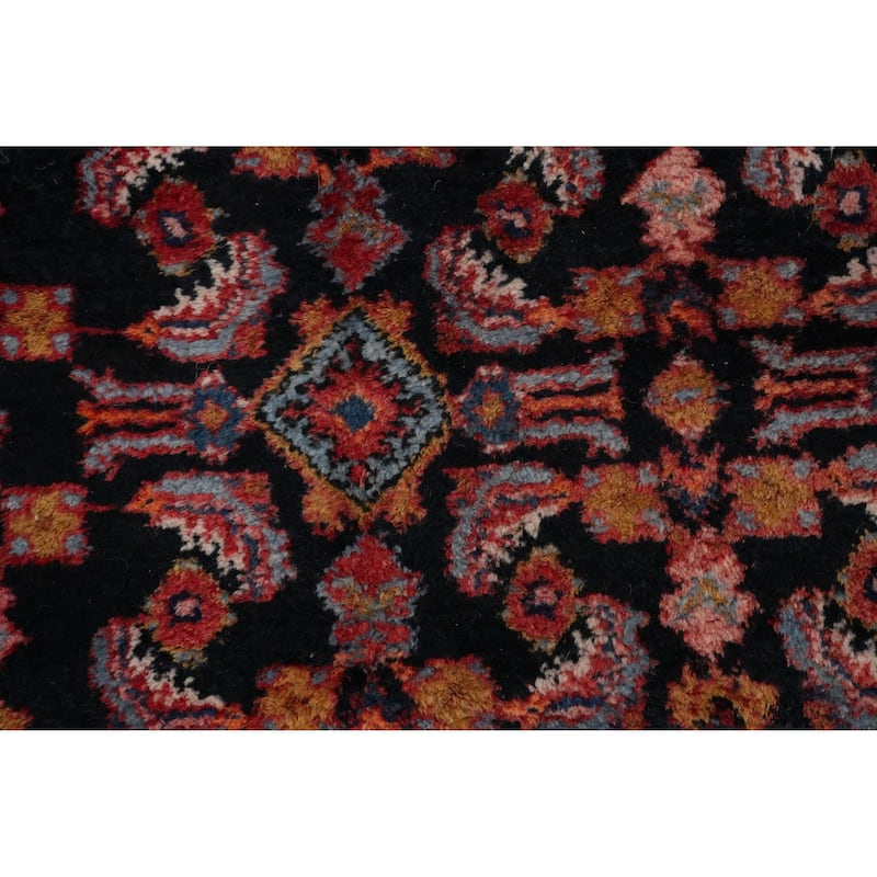 Hand Knotted Oriental 100% Wool Carpet Traditional Floral Navy Blue & Blues Lilian Area Rug - 10' 3'' X 7' 2''