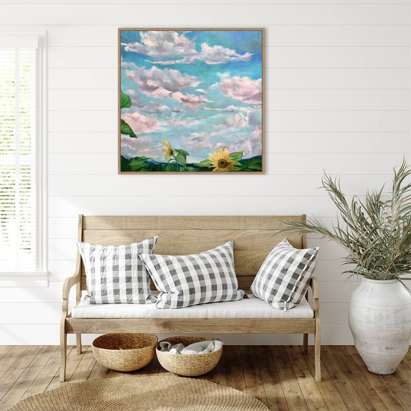 Sunflowers in Ukraine by Alexandra Higgins Framed Canvas Wall Art Print