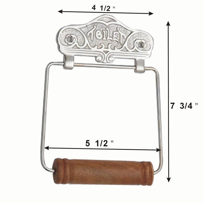 Toilet Paper Holder Wall Mount 7.7" L Chrome Plated Solid Brass with Wooden Roll Renovators Supply