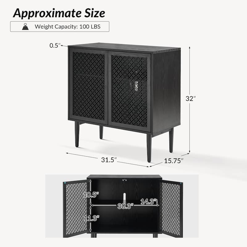 Modern Dominik 32"Tall 2-Door Accent Cabinet with Light by HULALA HOME