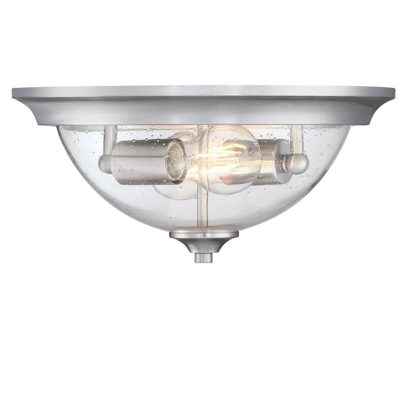 Westinghouse Lighting Basset Two Light 13 Inch Brushed Nickel Indoor Flush Mount Fixture