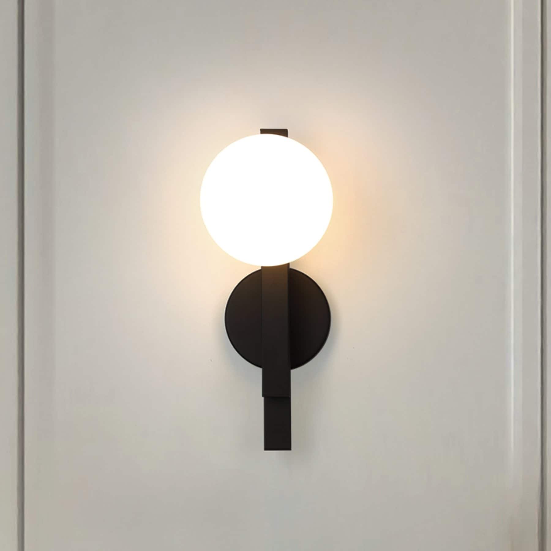 Thesis Julep 15-inch 1-light Matte Black Vanity Light with Opal Glass Shade