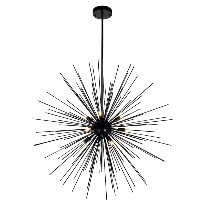 Savannah 9 Light Chandelier With Black Finish - Black