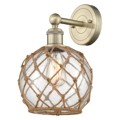 Innovations Lighting 616-1W-13-8 Farmhouse Rope Sconce Farmhouse Rope