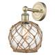 Option Antique Brass / Clear Glass with Brown Rope