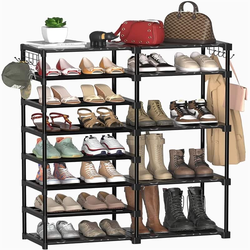 8-Tier Shoe Rack Storage Organizer - 16"D x 8"W x 6"H