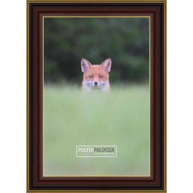 12x9 Contemporary Mahogany Complete Wood Picture Frame with UV Acrylic, Foam Board Backing, & Hardware