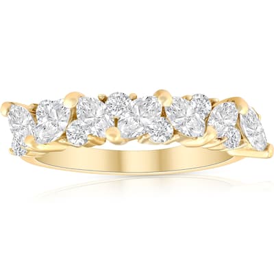 14k Yellow Gold 1 1/2 ct TDW Marquise Diamond Wedding Anniversary Ring (H-I,I1-I2)