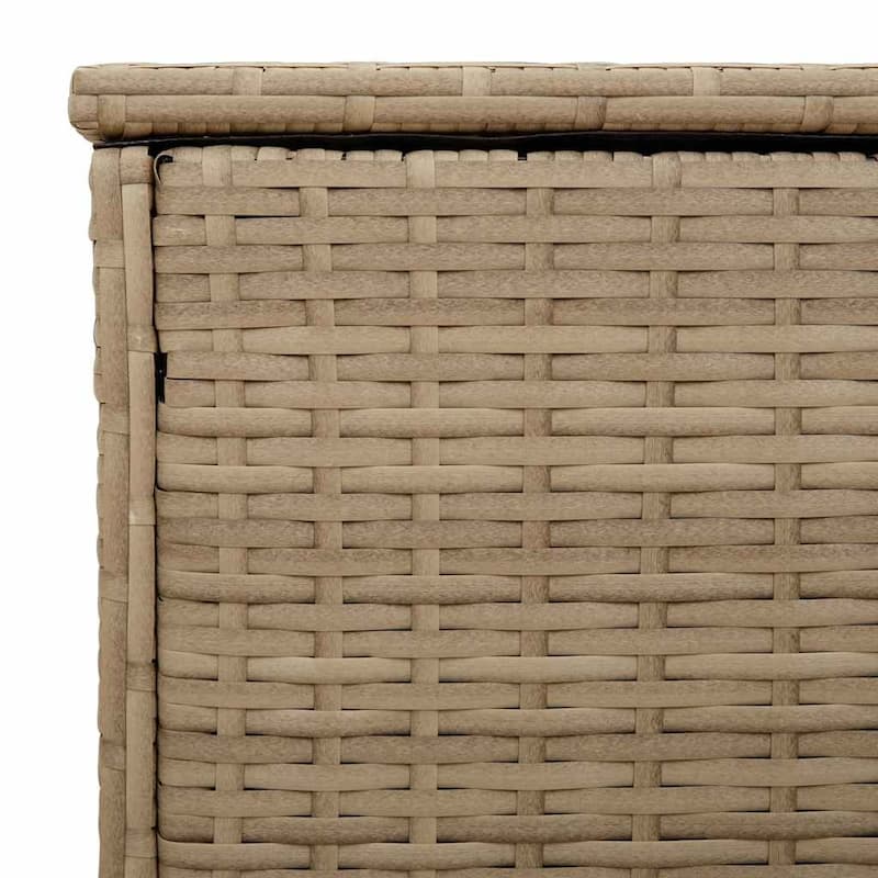 vidaXL Cushion Box Beige PE rattan, powder-coated steel, polyester Medium - 21.7 x 39.4 x 21.9