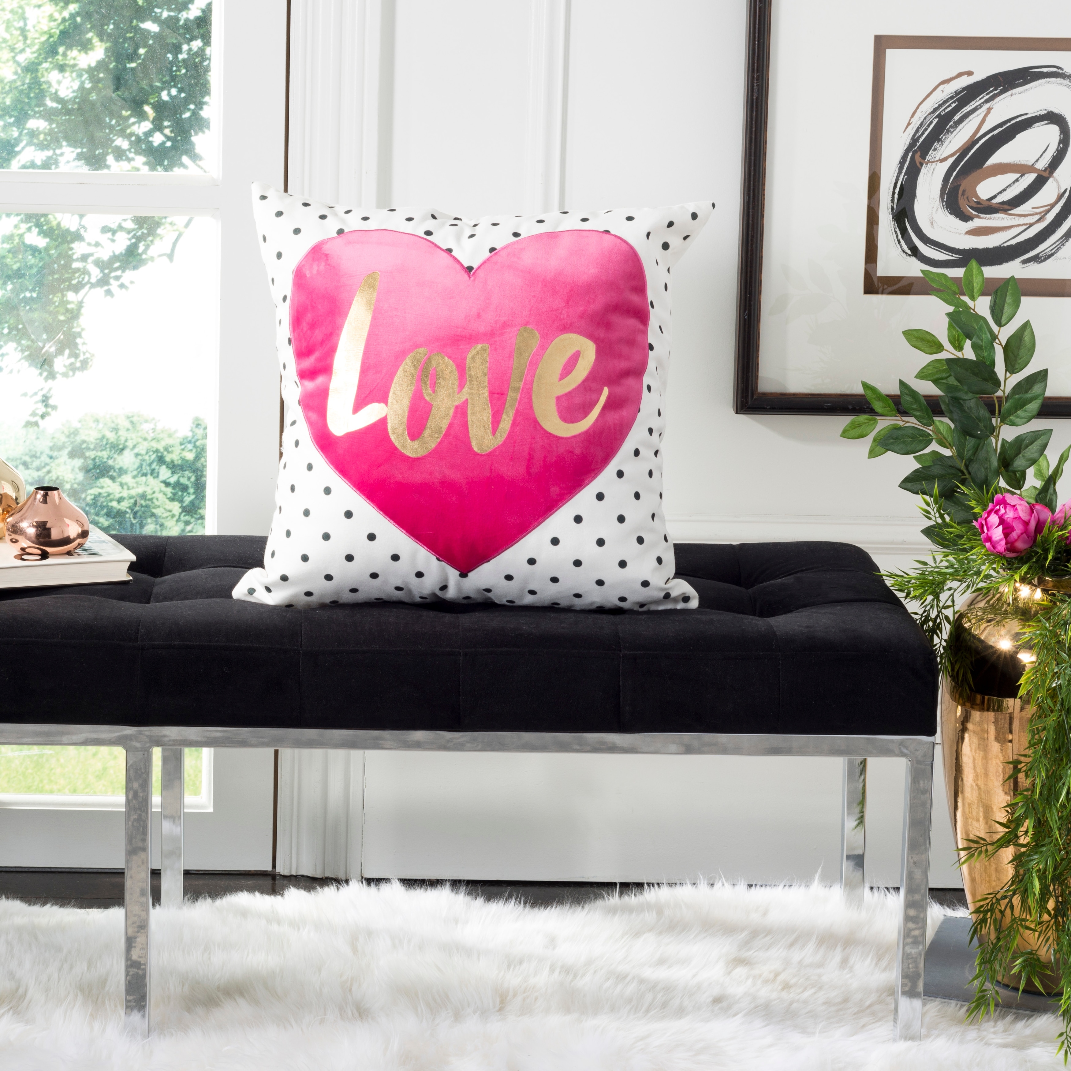 SAFAVIEH Diamond Sisal Pure Love Decorative Pillow