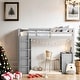 preview thumbnail 2 of 24, Elegant Design Twin Size Muti-Functional Loft Bed with Ladder, Shelves, and Desk