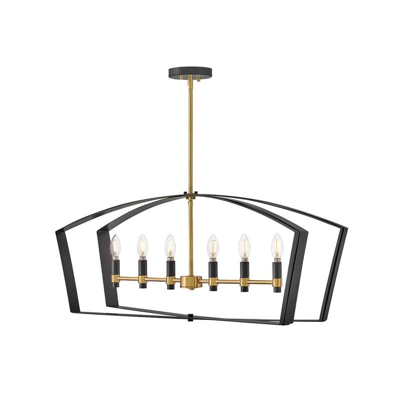 Lark 83645 Sammi 6 Light 40" Wide Linear Chandelier - Black