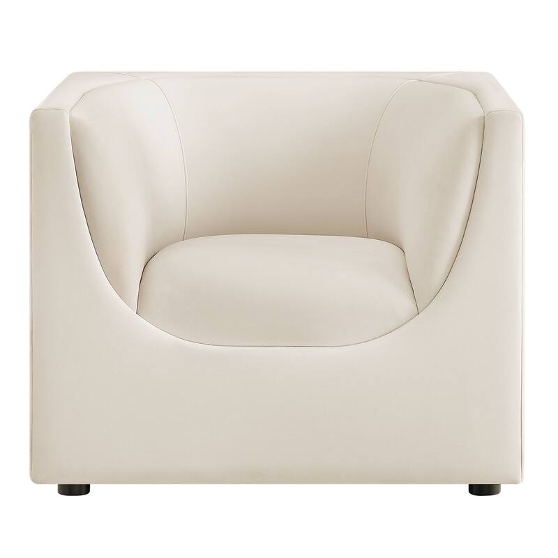 Hilda Curved Back Performance Velvet Armchair