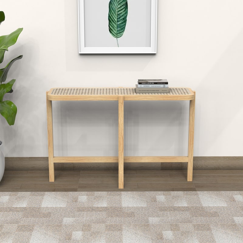 Marsie Wood and Rattan 48-inch Console Table
