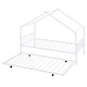 preview thumbnail 42 of 87, Metal House Bed with Trundle and Roof for Kids, Boys and Girls, Bedroom