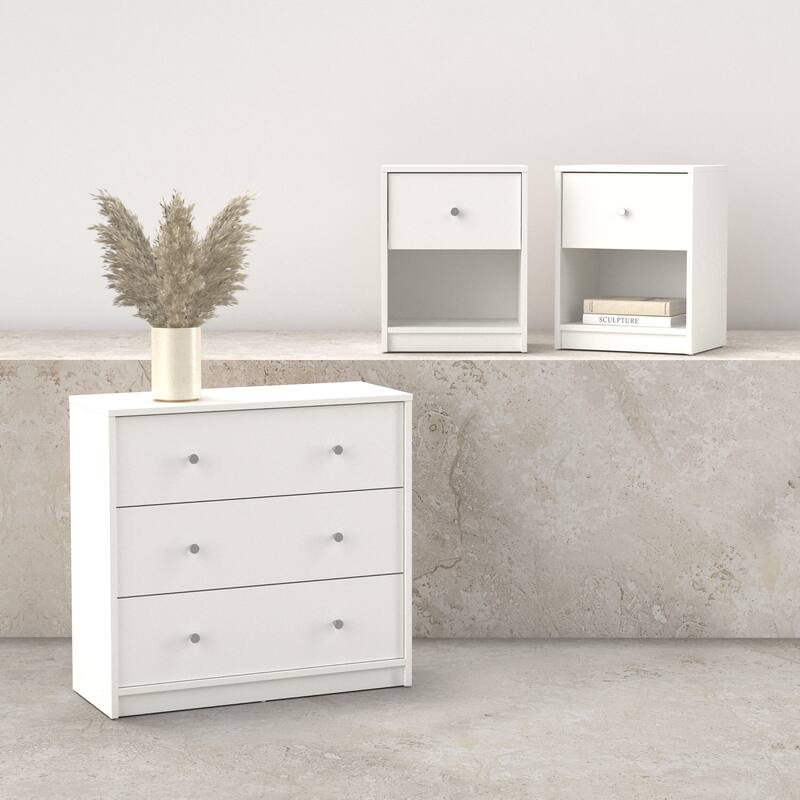 Porch & Den Zoe 3-Piece Bedroom Set - Chest And Nightstand Set Of 2 - White