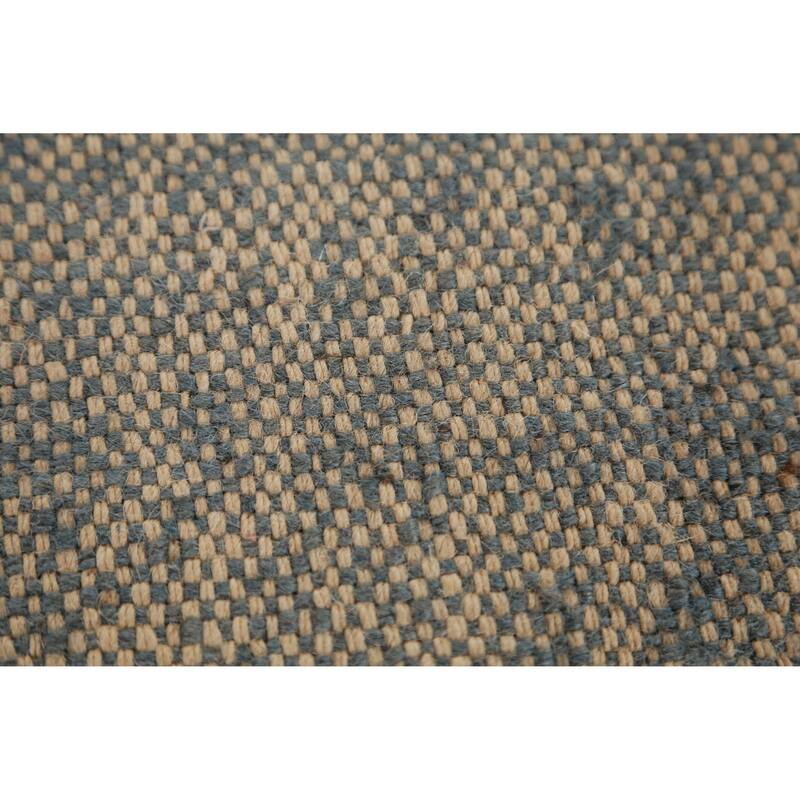 Hand Woven Oriental 100% Jute Carpet Southwestern Modern Navy Blue & Blues Kilim Area Rug - 11' 5'' X 9' 8''