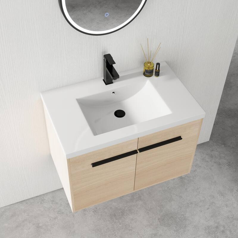 BNK 16"/20"/24"/30"/36" Single Sink Bathroom Vanity with Soft Close Door and Shelf