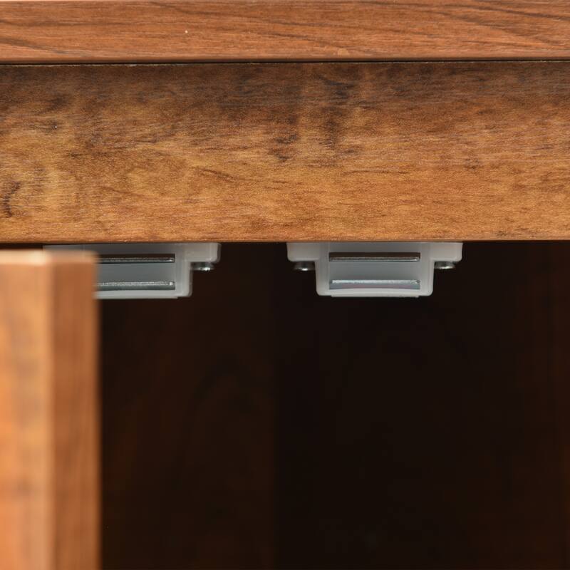 Roomfitters Triangle Corner Bathroom Cabinet, Modern MDF Floor Storage Organizer with Adjustable Shelves & Metal Knobs