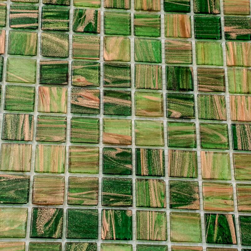 Apollo tile 12" x 12" Mingles Glossy Moss Green Glass Tile (20 sq ft/case) - 20 Pack