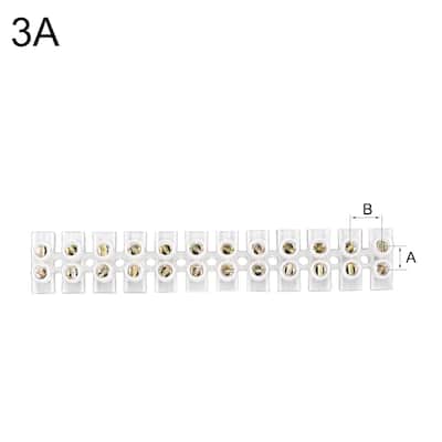 3A 12 Position Double Row Terminal Block Barrier Cable Connector Type U,5pcs - White - 3A,TYPE U
