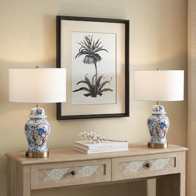 Acroma 2-set LED Dimmable Chinoiserie Table Lamp Blue&White - Set of 2