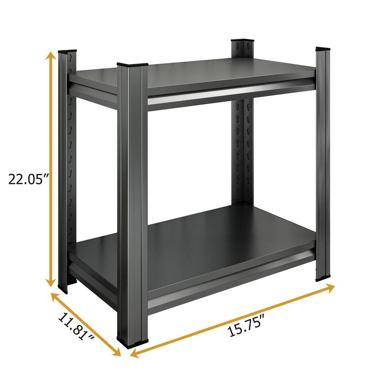 2-Layer Metal Storage Rack, Adjustable Divider Shelf, Office Vertical Storage Rack, Black, Assembly Required