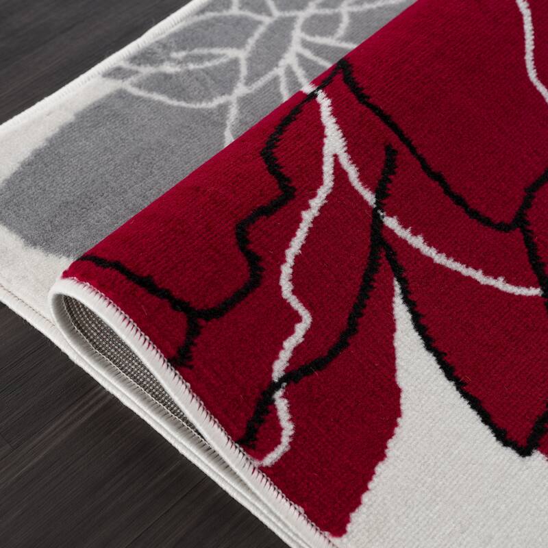 Beverly Rug Modern Multicolor Floral Indoor Area Rug with Jute Backing