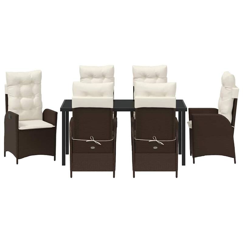 vidaXL Garden Dining Set with Cushion Poly Rattan