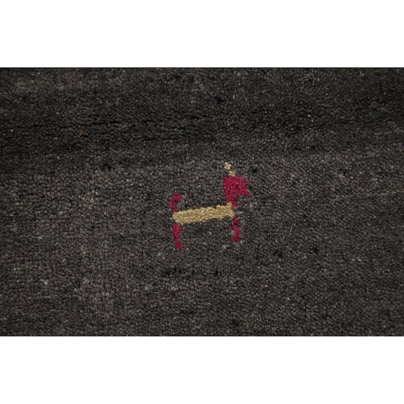 Gabbeh Oriental Area Rug Handmade Grey Modern Wool Carpet - 5'9" x 7'8"