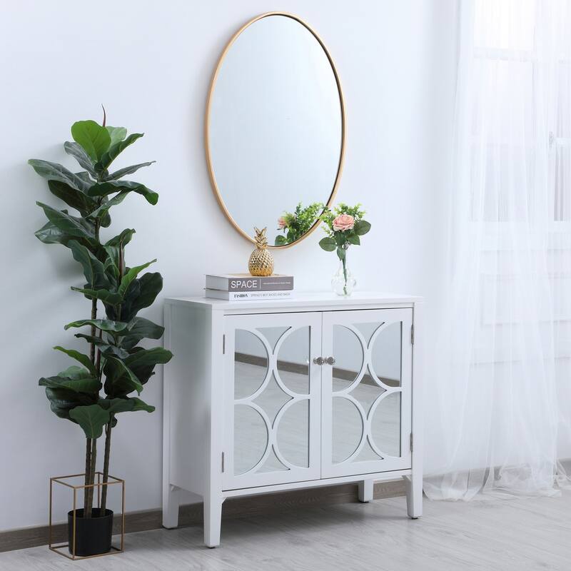Carson Carrington Labbemala Metal Frame Oval Mirror