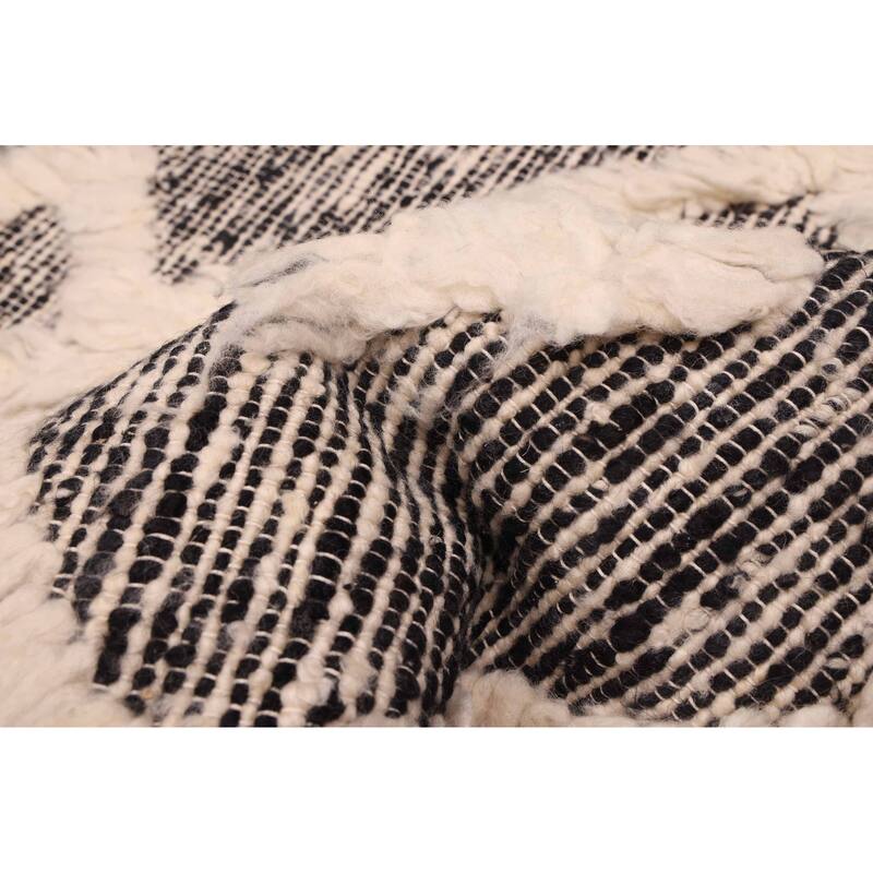 ECARPETGALLERY Hand-knotted Looma Black, Cream Wool Rug - 8'3 x 10'2