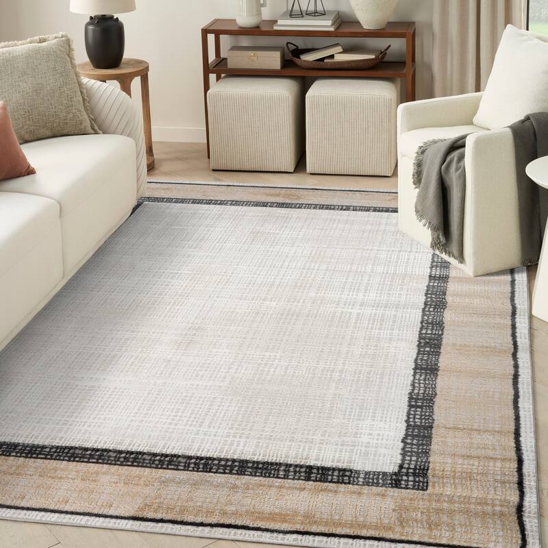 Nourison Dekor Indoor only Abstract Area Rug - Grey/Charcoal - 7'10" x 9'10"