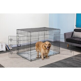 Go Pet Club 2-Door Metal Folding Dog Crate XXXL w/ Divider and Metal