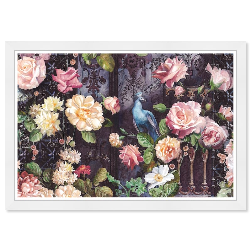 Wynwood Studio Prints Floral and Botanical Magical atmosphere Pink and Cream White Traditional Wall Art Canvas Print