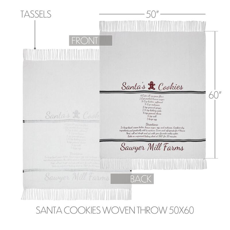 Sawyer Mill Santa Cookies Woven Throw 60x50