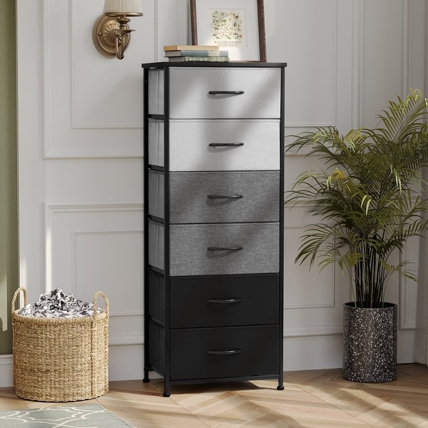 6 Drawer Plastic Drawers Dresser Storage Cabinet with 4 Large Drawers and  Top 2 Small Cabinets Locker(with Keys),Closet Drawers Tall Dresser  Organizer