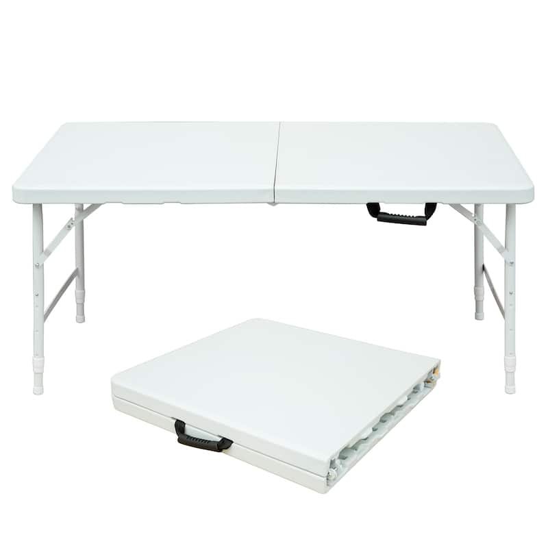 Anmytek Folding Table Portable Outdoor Picnic Party Beach Office Waterproof Utility - White