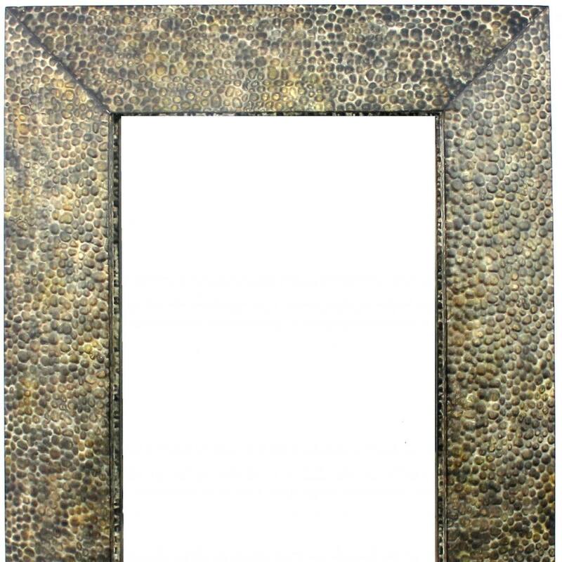 HomeRoots 34" Bronze Rectangle Accent Mirror Wall Mounted With Metal Frame - 31.5
