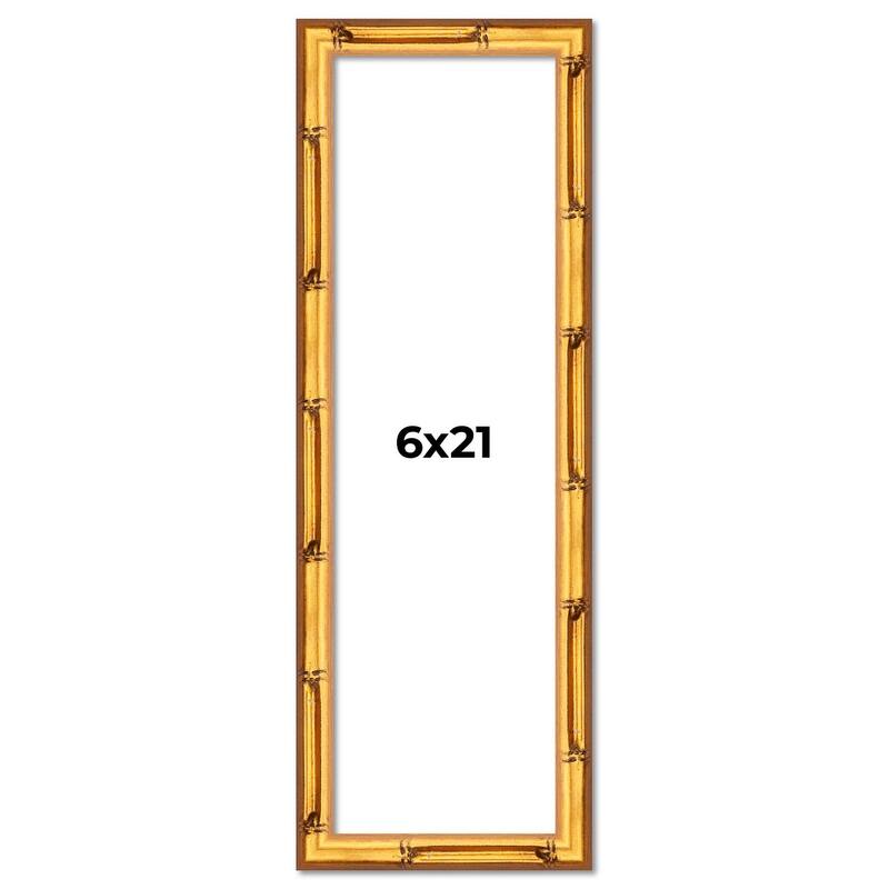 6x21 Frame Gold Bamboo Picture Frame Modern Photo Frame Includes UV Acrylic Shatter Guard Front Acid Free Foam Backing Board