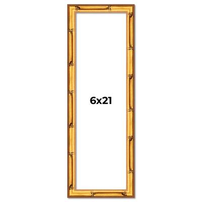6x21 Frame Gold Bamboo Picture Frame Modern Photo Frame Includes UV Acrylic Shatter Guard Front Acid Free Foam Backing Board