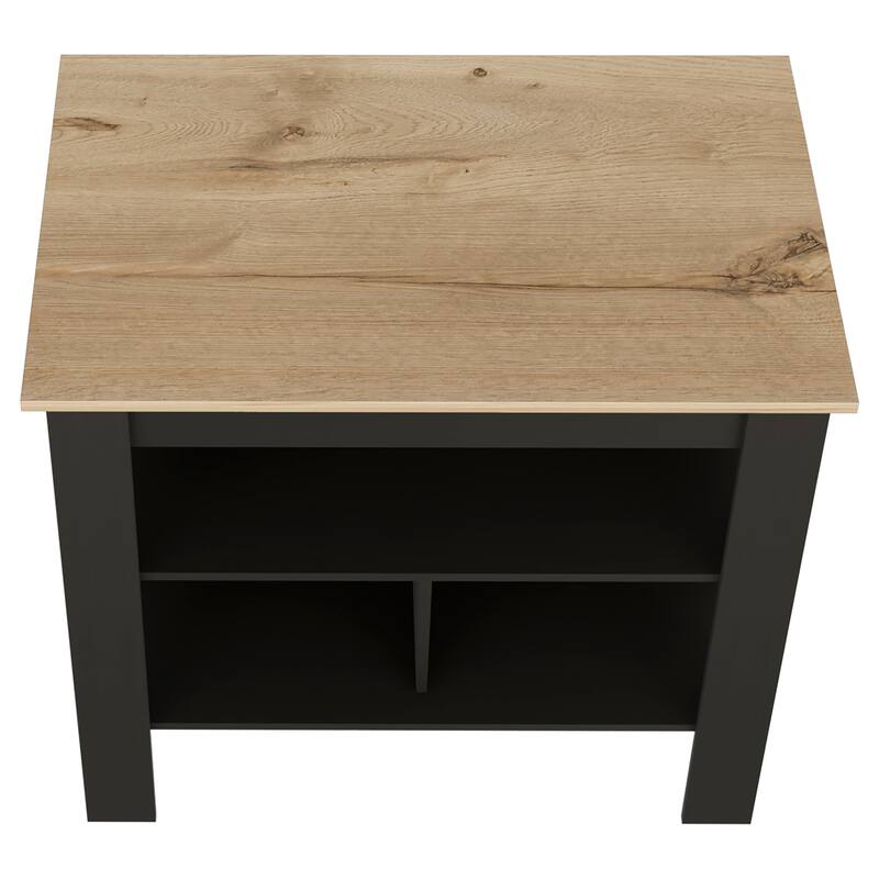 Brooklyn Kitchen Island, Three Concealed Shelves