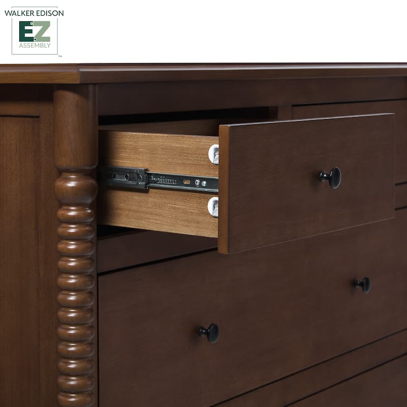 Walker Edison Easy Assembly 5-Drawer Dresser with Wood-Turning Detail